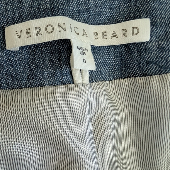 Veronica Beard Orchid Linen Dickey Jacket Blazer Blue Chambray Size 0 Celebrity - Picture 10 of 13